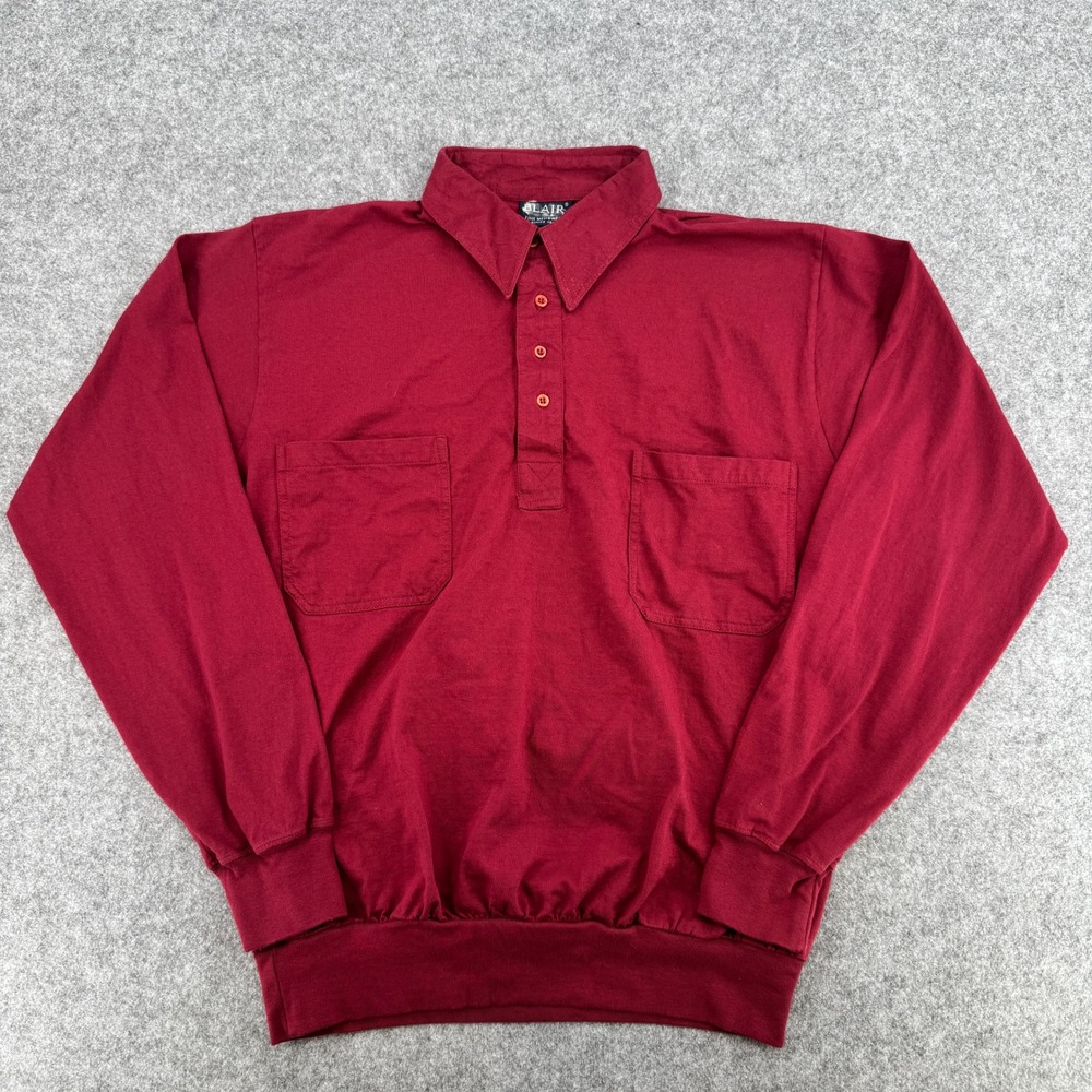 Blair Polo Shirt Mens M BL-MBL 944 Burgundy Red Banded Hem Pockets EUC